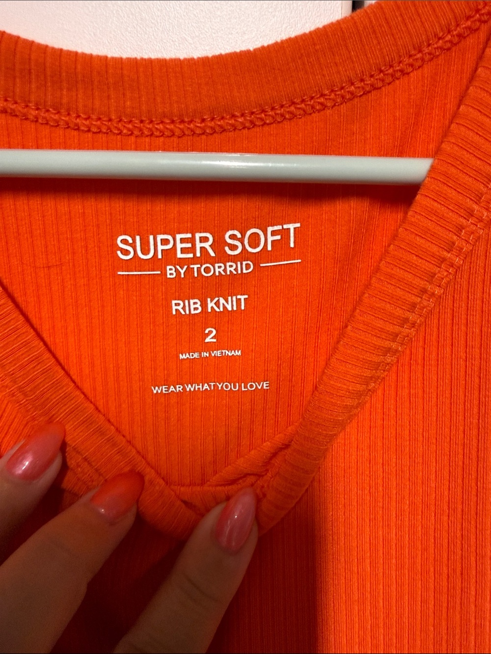 torrid Bright Orange Ribbed Tank - Picture 2 of 5